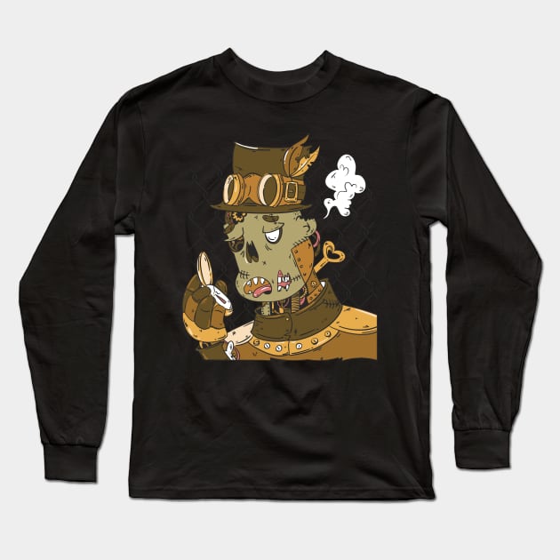 Funny Zombie - Steampunk Fashion Long Sleeve T-Shirt by HAPPY GIFTS K